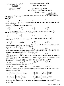 Đề thi chọn học sinh giỏi Toán 12 năm học 2017 – 2018 sở GD và ĐT Nam Định