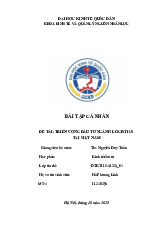 Triển Vọng Đầu Tư Ngành Logistics Tại Việt Nam | Môn Kinh tế đầu tư - Đại học Kinh Tế Quốc Dân