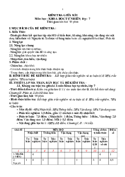 Đề kiểm tra giữa kì 1 Khoa học tự nhiên lớp 7 | Đề 6 | Kết nối tri thức