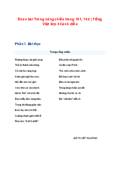 Soạn bài Trong nắng chiều trang 101, 102 | Tiếng Việt lớp 3 Cánh diều