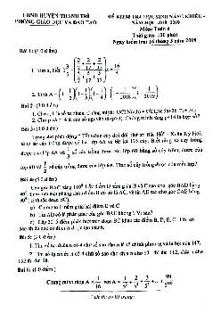 Kiểm tra học sinh năng khiếu Toán 6 năm 2018 – 2019 phòng GD&ĐT Thanh Trì – Hà Nội