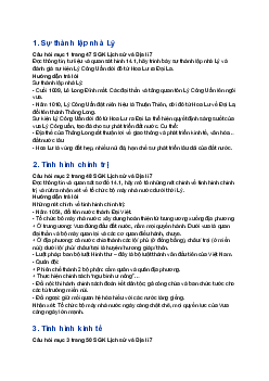 Giải SGK Lịch sử 7 Bài 14: Công cuộc xây dựng đất nước thời Lý (1009-1225) | Cánh diều