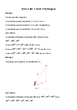 Toán 8 Bài 1: Định lí Pythagore - Chân trời sáng tạo
