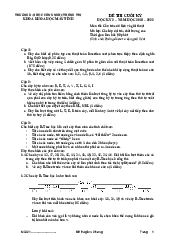 Đề thi cuối kỳ học kỳ 2 Cấu trúc dữ liệu | Trường Đại học CNTT Thành Phố Hồ Chí Minh