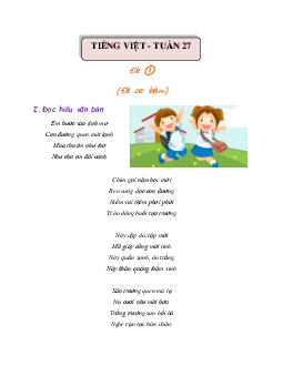 Bài tập cuối tuần lớp 3 môn Tiếng Việt Chân trời sáng tạo - Tuần 27 (Nâng cao)