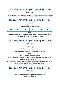 Giải Bài 1: Chú sẻ và bông hoa bằng lăng trang 72 VBT Tiếng Việt lớp 3 Tập 1 Chân trời sáng tạo