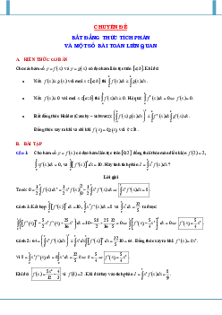 Bất đẳng thức tích phân và một số bài toán liên quan Toán 12
