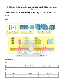 Giải Toán 3: Ôn tập các số đến 1000 | Chân trời sáng tạo