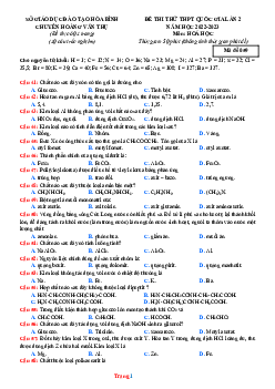 Đề thi thử tốt nghiệp năm 2023 môn Hóa Chuyên Hoàng Văn Thụ lần 2 (có lời giải)