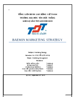 Báo cáo chủ đề: Chiến lược tiếp thị