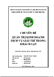Tài liệu ôn tập - Quản trị dịch vụ du lịch | Trường Đại học Tài nguyên và Môi trường Hà Nội