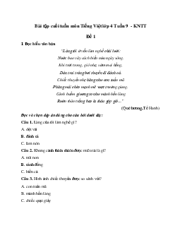 Giải Bài tập cuối tuần lớp 4 môn Tiếng Việt Kết nối tri thức - Tuần 9