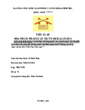 Tiểu luận môn Pháp luật đại cương | Đại học Công nghệ Giao thông vận tải