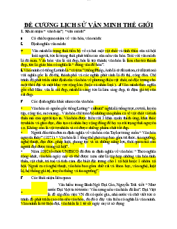 Đề cương Lịch sử văn minh Thế Giới | Đại học Sư Phạm Hà Nội