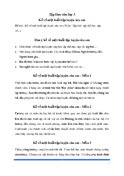 Tập làm văn lớp 3: Kể về một buổi tập luyện của em | Kết nối tri thức