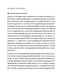 Chủ nghĩa hậu hiện đại | Đại học Sư Phạm Hà Nội