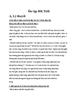 Ôn Tập Triết HK - Lecture notes 10 môn Triết học Mác -Lênin | Đại học sư phạm Hà nội 