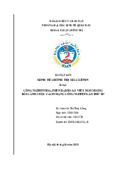 Tiểu luận: Công nghiệp hoá, hiện đại hoá ở Việt Nam trong bối cảnh cuộc CMCN 4.0| Đại học Kinh Tế Quốc Dân