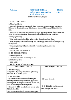 Giáo án Khoa học lớp 4 Tuần 6 | Chân trời sáng tạo