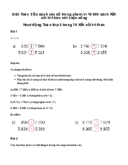 Giải Toán 3 Bài 46: So sánh các số trong phạm vi 10 000 | Kết nối tri thức
