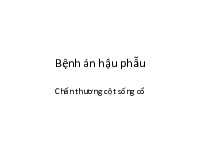 Bệnh án hậu phẫu  - Chấn thương cột sống cổ I Đại học Y Hà Nội