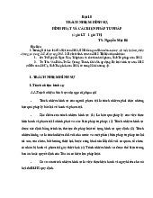 Bài 10 Trách Nhiệm Hình Sự, Hình Phạt và Biện Pháp Tư Pháp | Môn Luật hình sự - Trường Đại học Luật Hà Nội