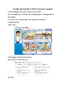 Family and Friends 3 Unit 12 Those are our computers Lesson 5 trang 92