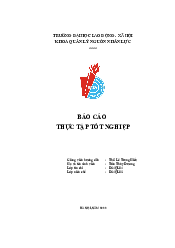 Báo cáo thực tập môn quản trị nhân lực 5 | Đại học Lao động - Xã Hội