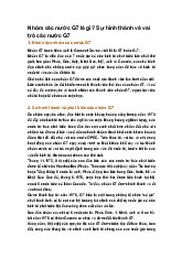 Nhóm các nước G7 là gì? Sự hình thành và vai trò các nước G7