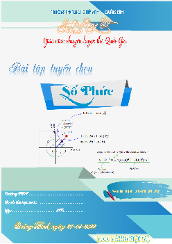 Bài tập tuyển chọn số phức – Nguyễn Hoàng Việt Toán 12