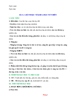 Kế hoạch bài dạy KHTN 6 cánh diều cả năm phương pháp mới