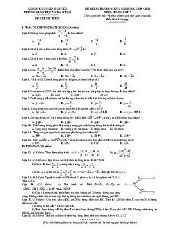 Đề thi học kỳ 1 Toán 7 năm 2019 – 2020 phòng GD&ĐT Bình Xuyên – Vĩnh Phúc