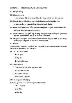 Tài liệu ôn tập Chương 1: Tổng quan về quản trị học | Đại học Thăng Long