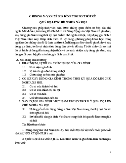 Bài giảng chương 7: Vấn đề gia đình trong thời kỳ quá độ lên Chủ nghĩa xã hội