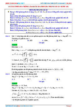 Bất phương trình lôgarit không chứa tham số