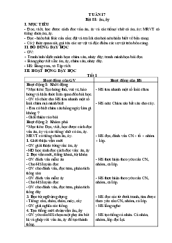 Giáo án Tiếng Việt 1 - Tuần 16 | sách Vì sự bình đẳng và dân chủ trong giáo dục