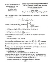 Đề chọn đội tuyển thi HSG QG môn Toán THPT năm 2025 – 2026 sở GD&ĐT Cần Thơ