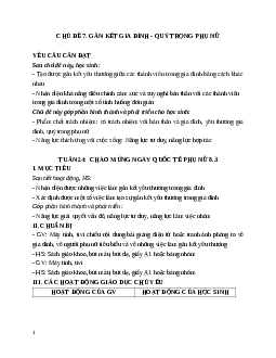 Giáo án Hoạt động trải nghiệm lớp 4 CHủ đề 7 | Chân trời sáng tạo