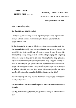 Đề thi học kì 2 lớp 10 năm 2022 - 2023 sách Kết nối tri thức với cuộc sống Ngữ văn 10