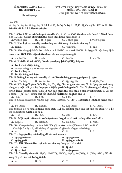 Đề thi học kỳ II năm 2020-2021 môn hóa 12 Sở GD Quảng Nam Mã đề 324 (có đáp án)