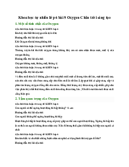 Giải Khoa học tự nhiên lớp 6 bài 9 Oxygen | Chân trời sáng tạo