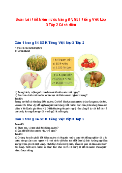 Soạn bài Tiết kiệm nước trang 84, 85 | Tiếng Việt Lớp 3 Tập 2 Cánh diều