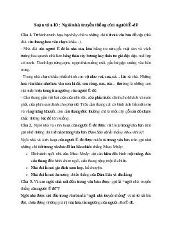 Soạn bài Ngôi nhà truyền thống của người Ê-đê - Ngữ Văn 10 Chân trời sáng tạo
