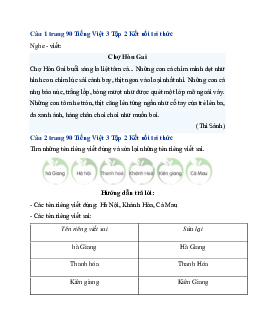 Giải SGK Tiếng Việt 3 trang 90 Bài 19: Sông Hương - Viết | Kết nối tri thức