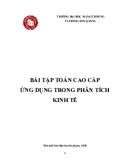 Ngân hàng bài tập Toán cao cấp hay, hấp dẫn nhất