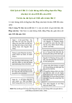 Giải Lịch sử 8 Bài 17: Cuộc kháng chiến chống thực dân Pháp xâm lược từ năm 1858 đến năm 1884 | Kết nối tri thức