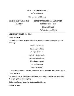 TOP 13 Đề thi vào lớp 10 môn Ngữ văn