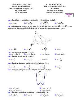 Đề thi cuối học kì 1 Toán 12 năm 2019 – 2020 trường THPT Phan Đăng Lưu – TP HCM