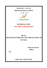 Phân tích Quan điểm của Chủ nghĩa Mác - Lênin về Tôn giáo | Tiểu luận Chủ nghĩa xã hội khoa học