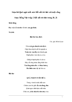 Soạn bài Đọc: Quả ngọt cuối mùa | Kết nối tri thức